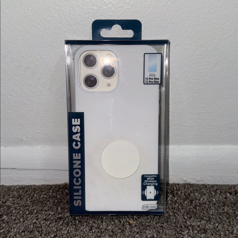 White Silicone Case for iPhone 13 Pro Max/12 Pro Max